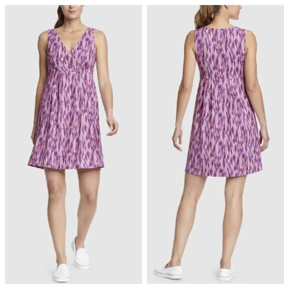 NWOT Eddie Bauer Women's Aster Crossover Dress Orchid Size M - Picture 1 of 9